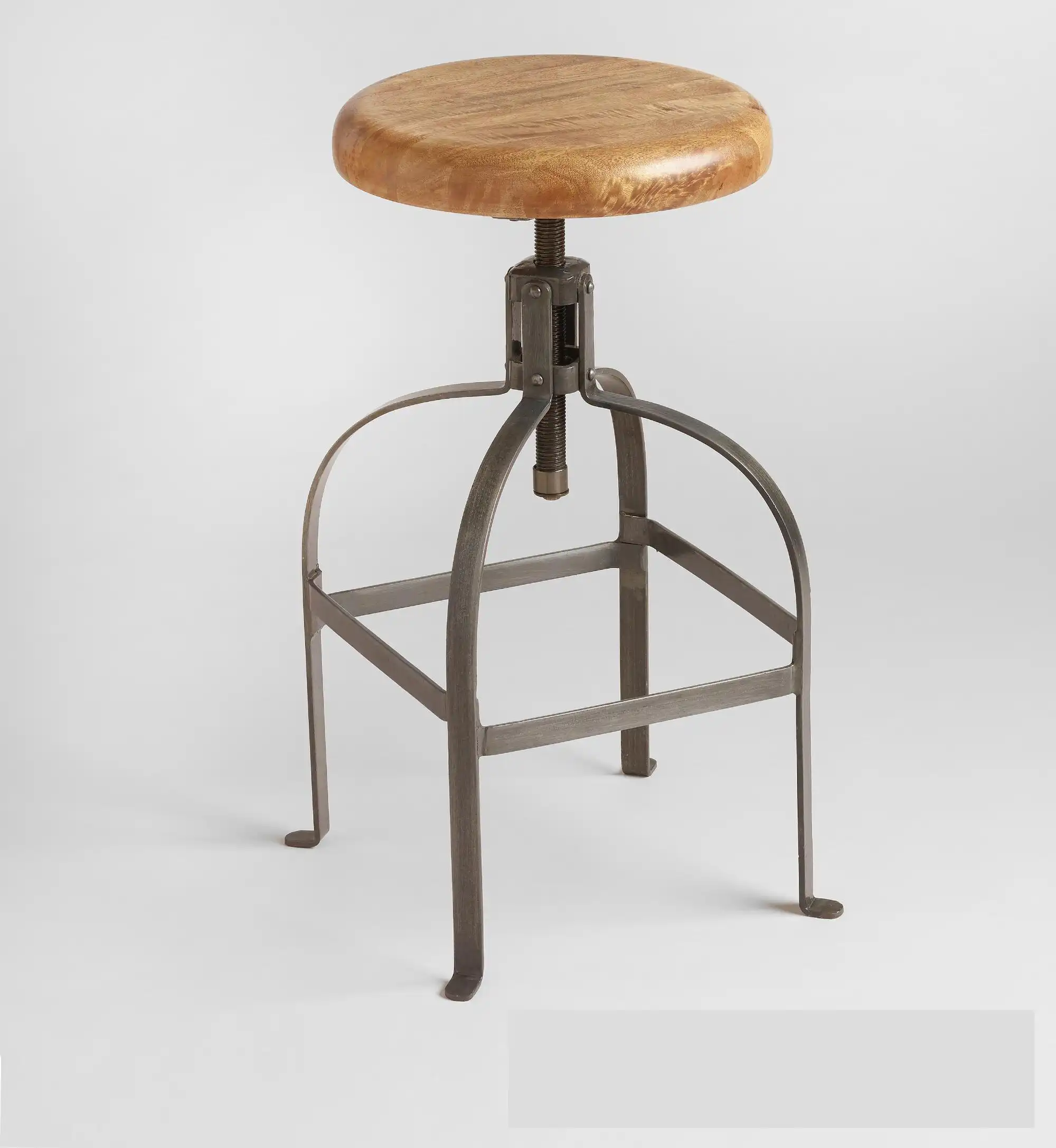 Wooden & Iron Industrial Stool with Adjustable Size - popular handicrafts